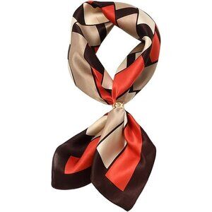 Pure Mulberry Orange Tree Square Scarf Women Soft Head Neck Scarf Gift Packed